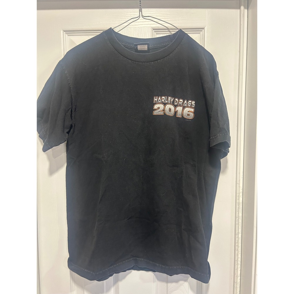 Harley Davidson Mens Black 2016 Harley Drags Bowling Green Kentucky T-Shirt Med